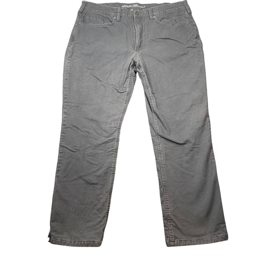 Eddie Bauer Mens Gray Fleece-Lined Straight Fit Pants Size 38x30